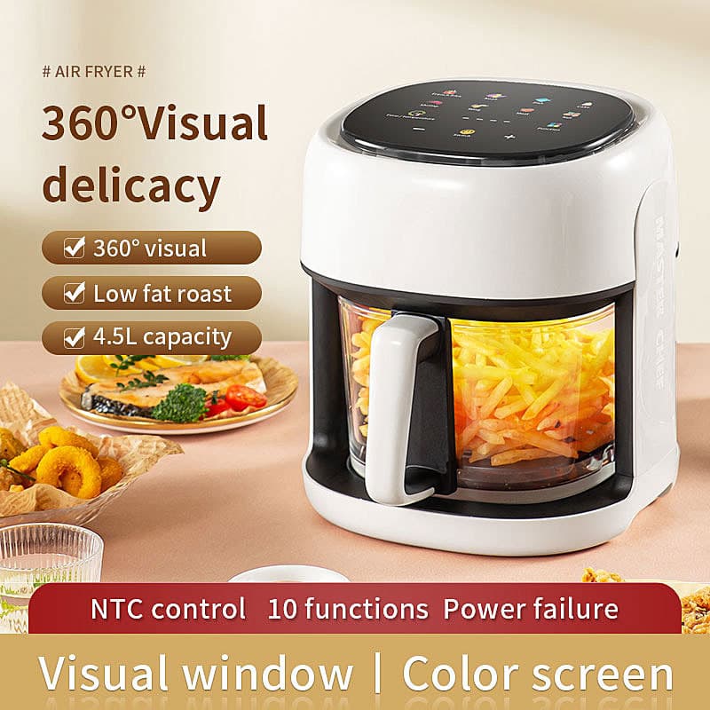 Large Capacity Air Fryer 4.5L Household Smart Visual Air Fryer US/EU/UK Plug 110V/220V