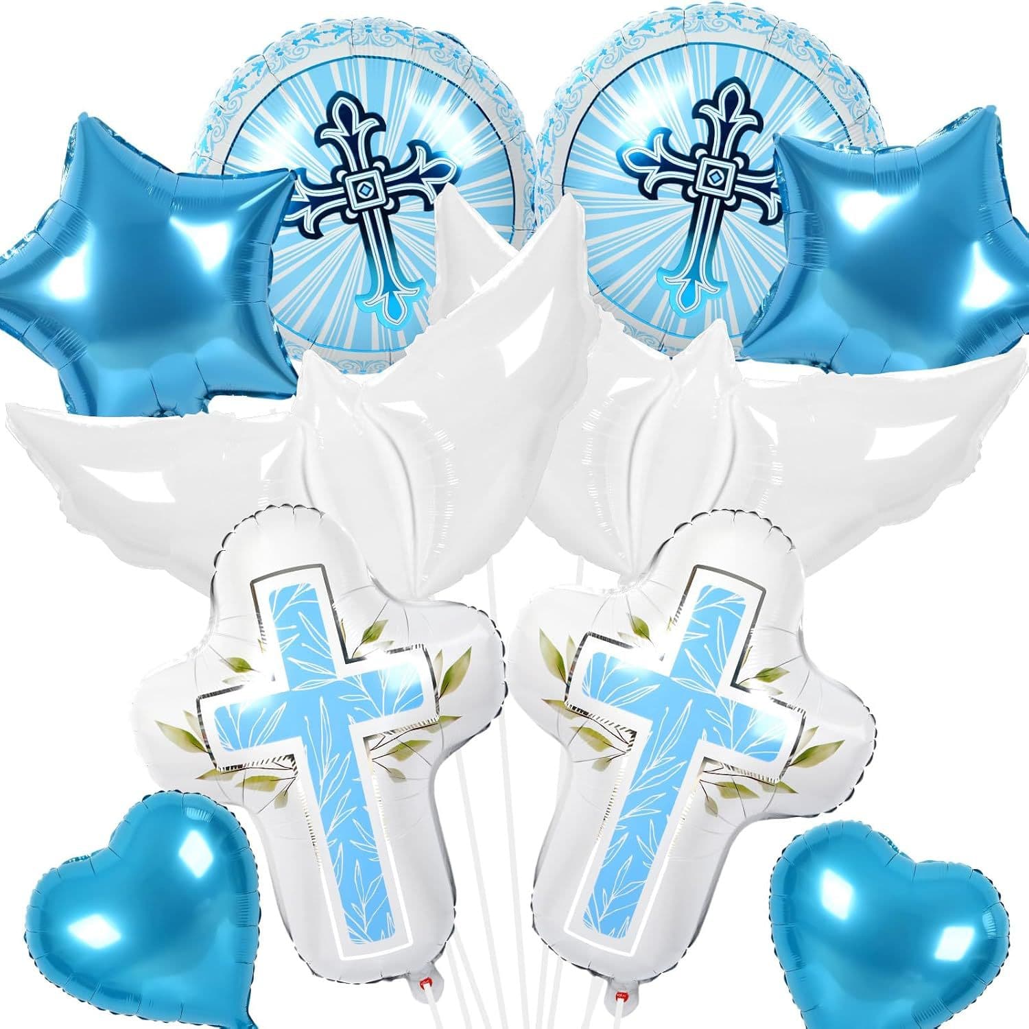 Pink Blue Baptism Shower Baby First Communion Dove Combo Party Decor Balloons Cross-Border Hot Sale