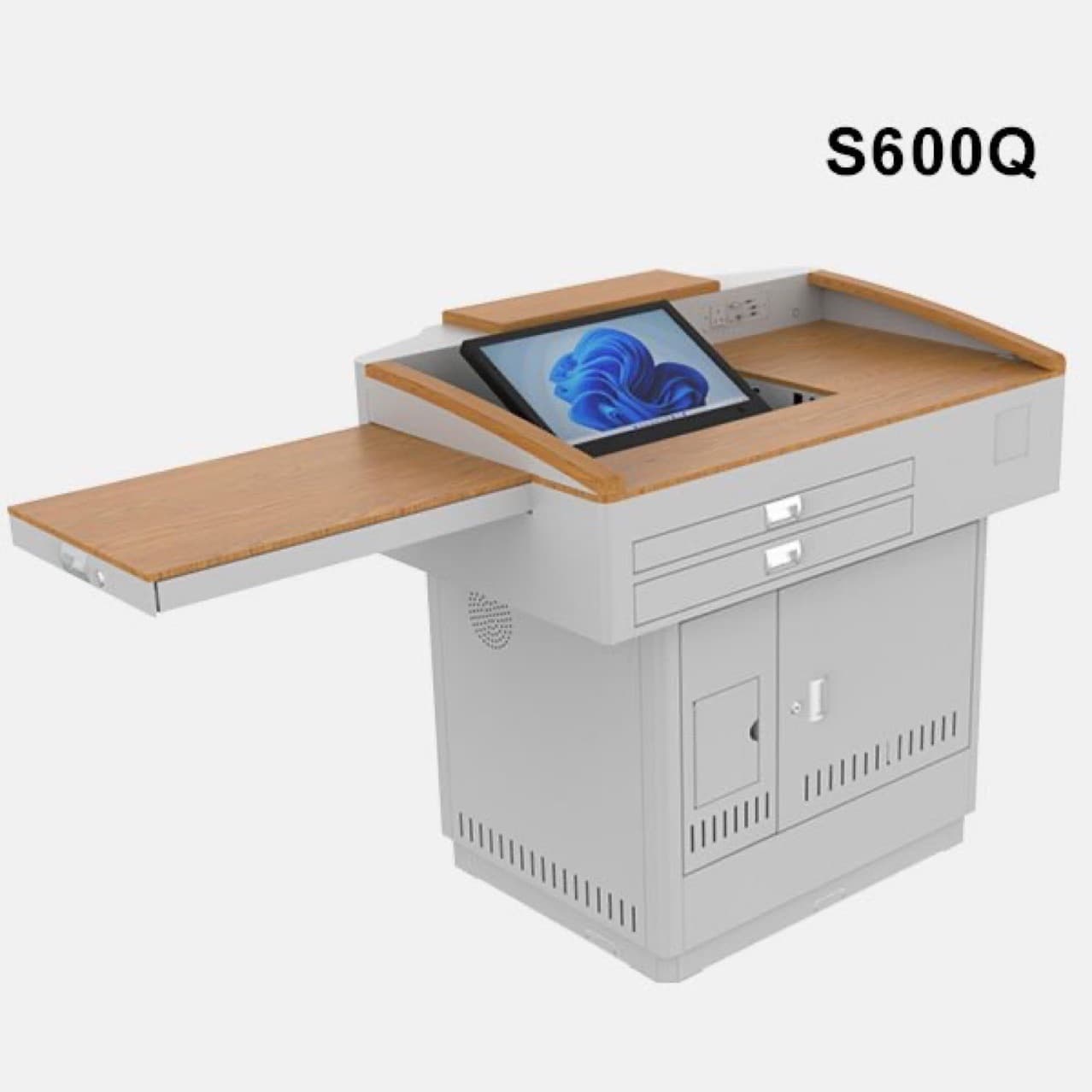 High-End Lectern Desk Multimedia Steel Multifunctional Teaching for Schools and Classrooms, Customizable by Manufacturer