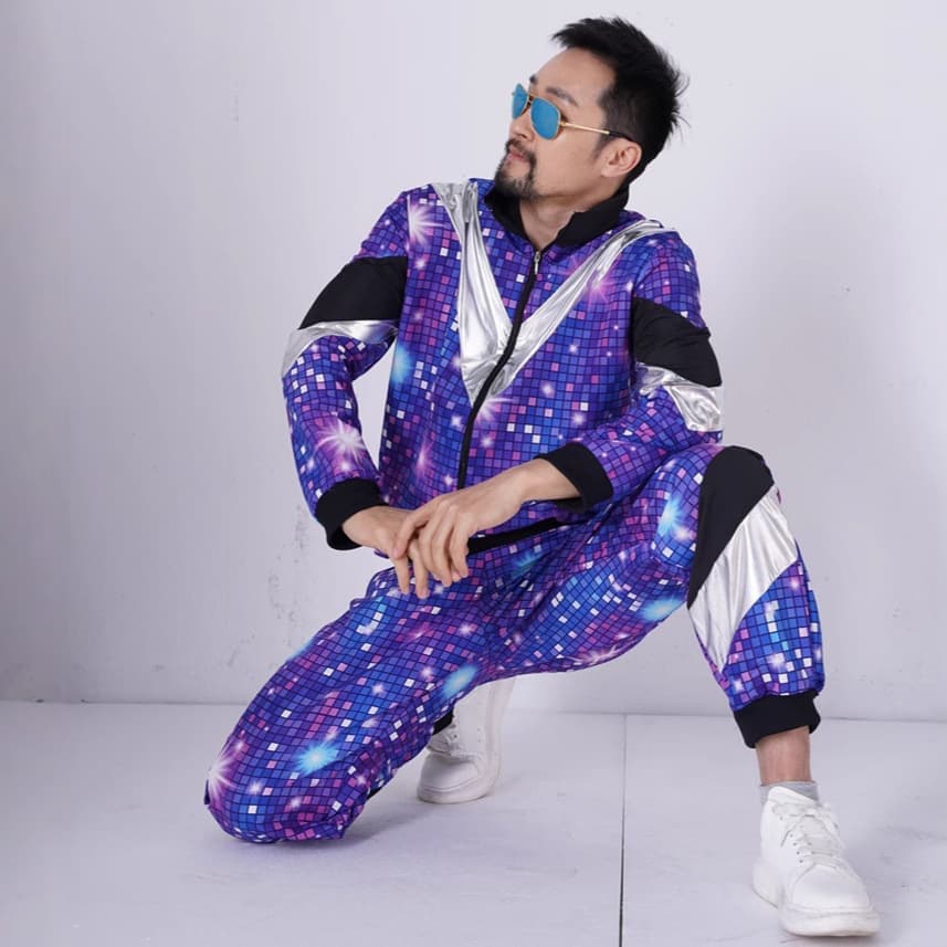 Halloween Retro 80s American Vintage Sportswear Dance Fitness Aerobics Ski Stage Trendy Retro Style
