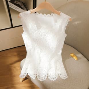 Amazon Cross-border Women's Crochet Water-soluble Lace Camisole Summer Fashion Slimming Sleeveless Top Design