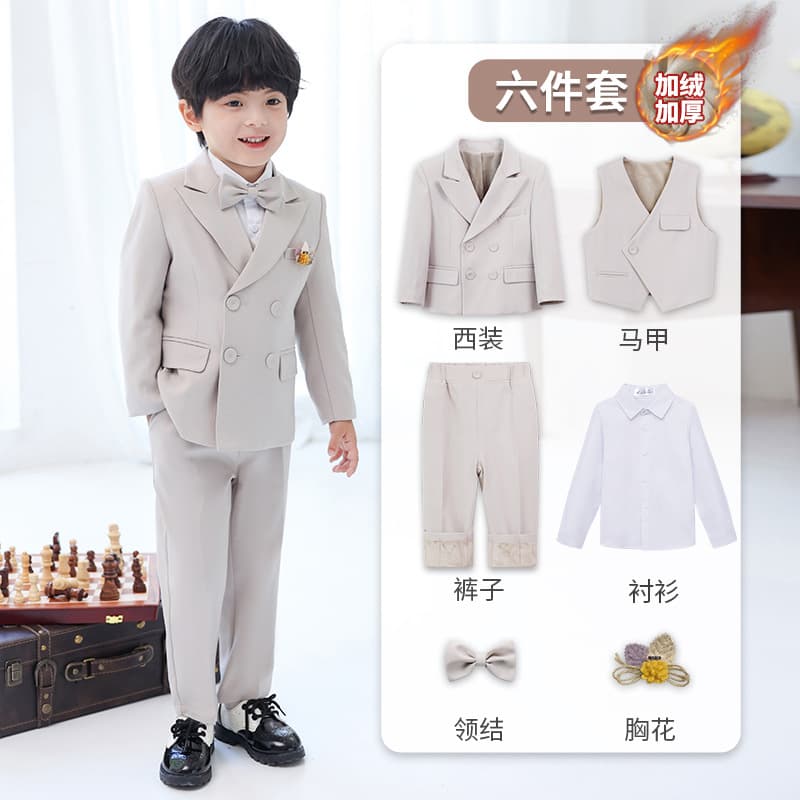 Boys' Suit Set, Flower Boy Tuxedo, Graduation Photo Outfit for Kindergarten Events and Performances