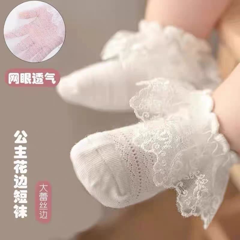 Dropshipping Baby Girl Summer Ultra-Thin Lace Socks Newborn Spring Summer Breathable Mesh Girl Lace