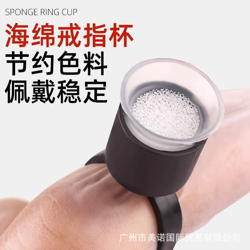 Tattoo Sponge Ring Color Cup Disposable Plastic Finger Cup Anti-Splash Eyebrow Lip Tattoo Ring Cup Tattoo Supplies