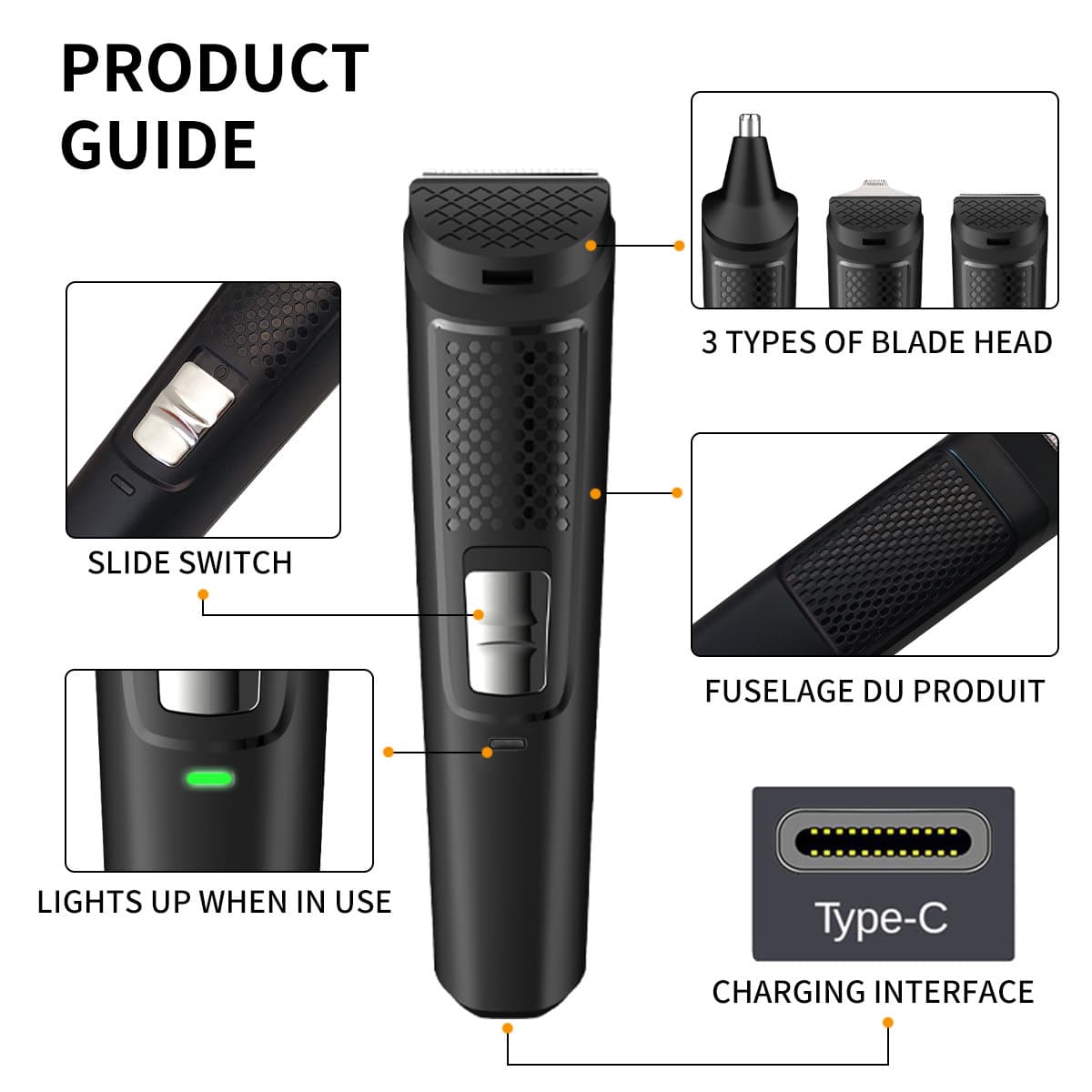 Cross-border Men's Electric Hair Clipper 3-in-1 Carving Hair Salon Home Hair Trimmer Electric Hair Clipper
