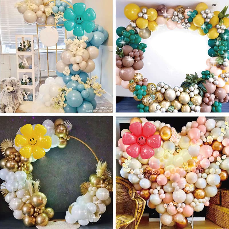 Creative Retro Balloon Chain Set Birthday Party Decoration Background Wall Spanish Happy Birthday Decor Latex Balloons