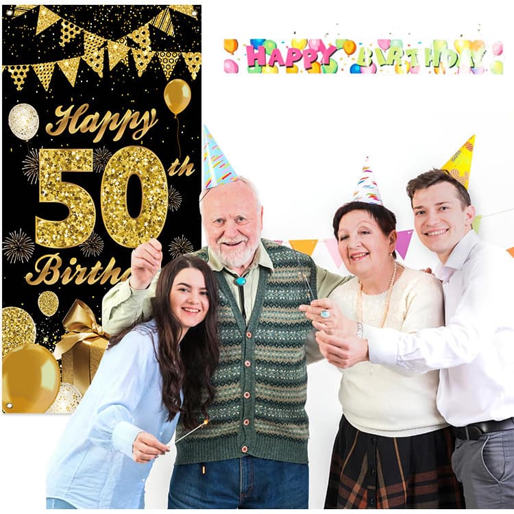 Birthday Background Door Cover Banner Happy Birthday Hanging Sign Outdoor Photo Prop Holiday Photo Prop