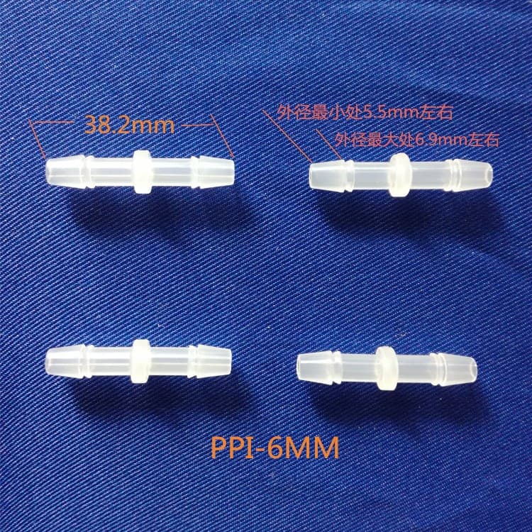 Manufacturer wholesale food-grade transparent polypropylene PPI-6mm air/oil/aquarium plastic hose Type I straight connector