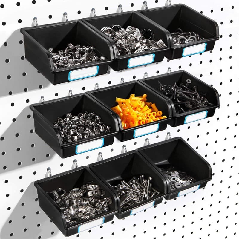 Hole-Free Pegboard Accessories Slanted Thickened Parts Storage Box Hardware Hook Storage Plastic Parts Box