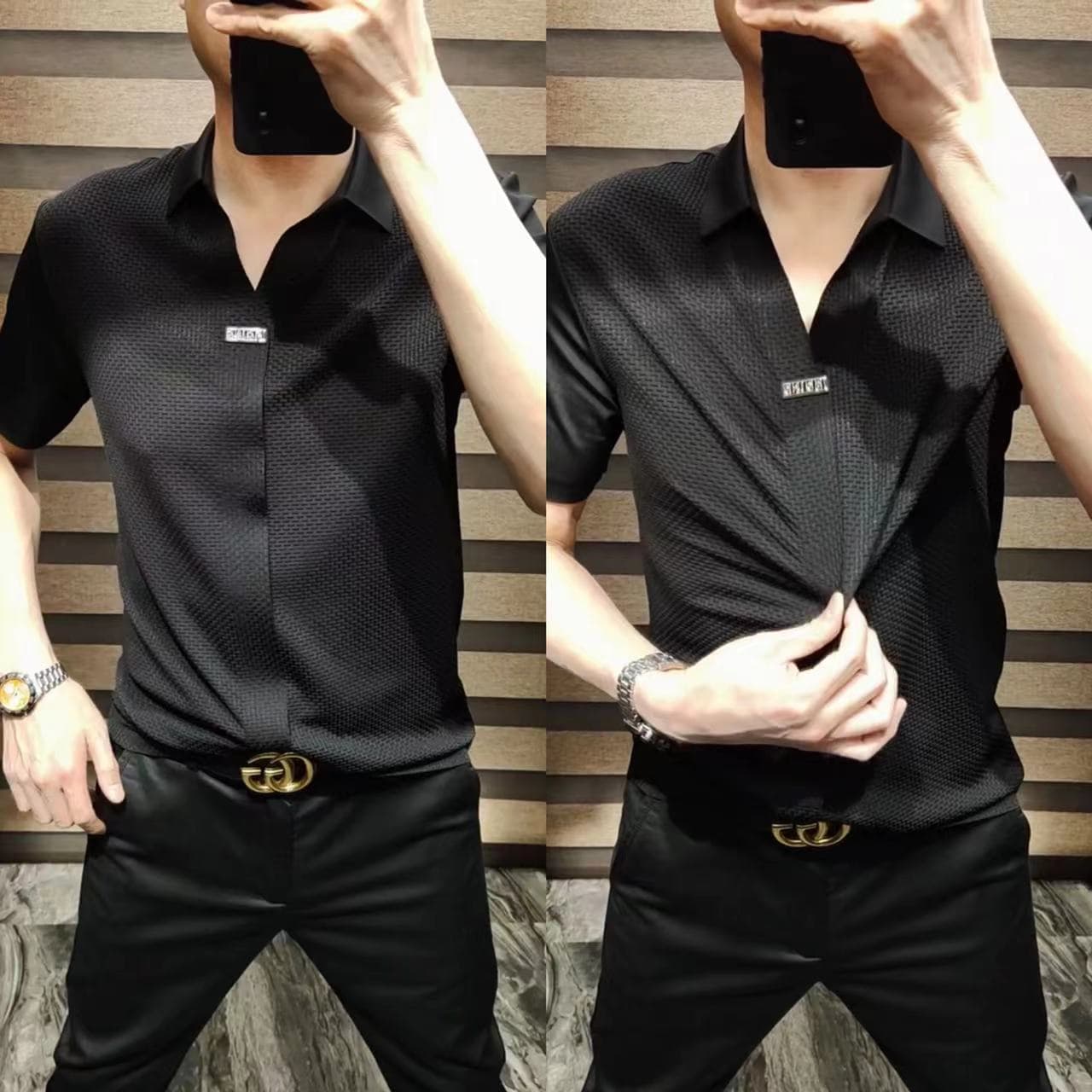 008 Summer Men's Short Sleeve Polo Shirt Luxury Casual Business Top T-Shirt