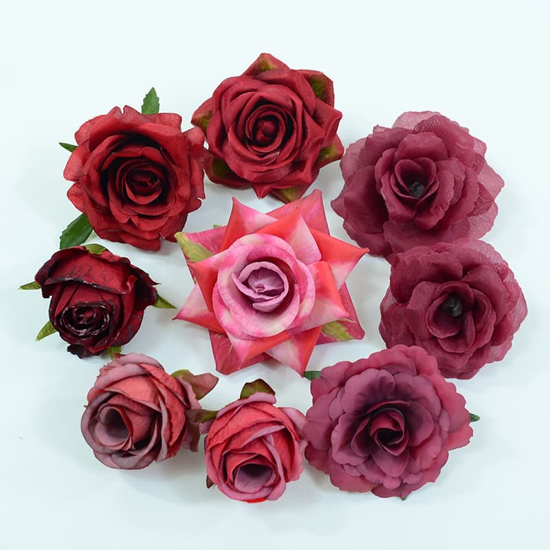 Simulated Wine Red Floral Wedding Hall Stage Decoration Flower Waterfall Opening Salon Event Layout Window Display