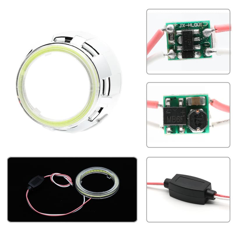 Car LED Light 80MM Headlight Halo Ring Universal Light Modification COB Angel Eye Halo Ring Daytime Fog Light LED