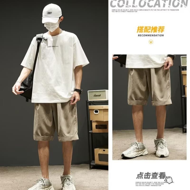 Short Sleeve T-Shirt Men Summer Streetwear Fashionable Loose Fit Top American Retro European High Street Cross-Border Wholesale