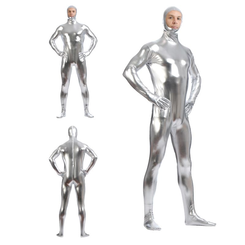 Glue-Faced Fitted Bodysuit Gold Foil One-Piece Art Performance Costume Studio Photography Outfit Multi-Color