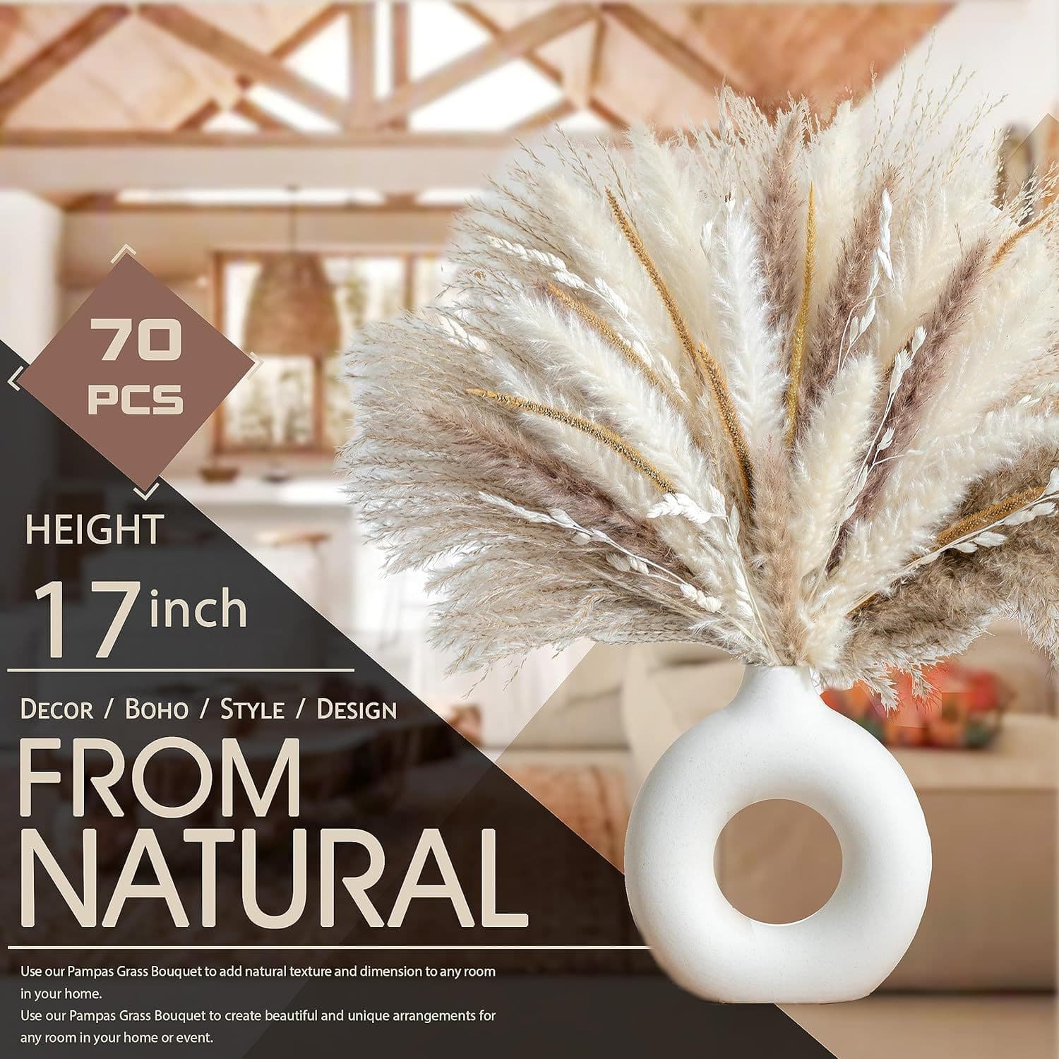 Dried Reed Bouquet Set Cross-Border Bohemian Style Pampas Grass Bunny Tail Dusting Eucalyptus Combination Wholesale