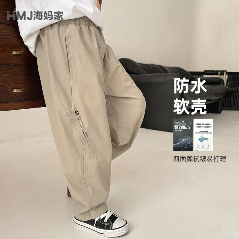Soft Shell Boys Casual Pants Three-Proof Long Trousers Spring Workwear Children's Fashion Korean Style Clothing Spring Autumn