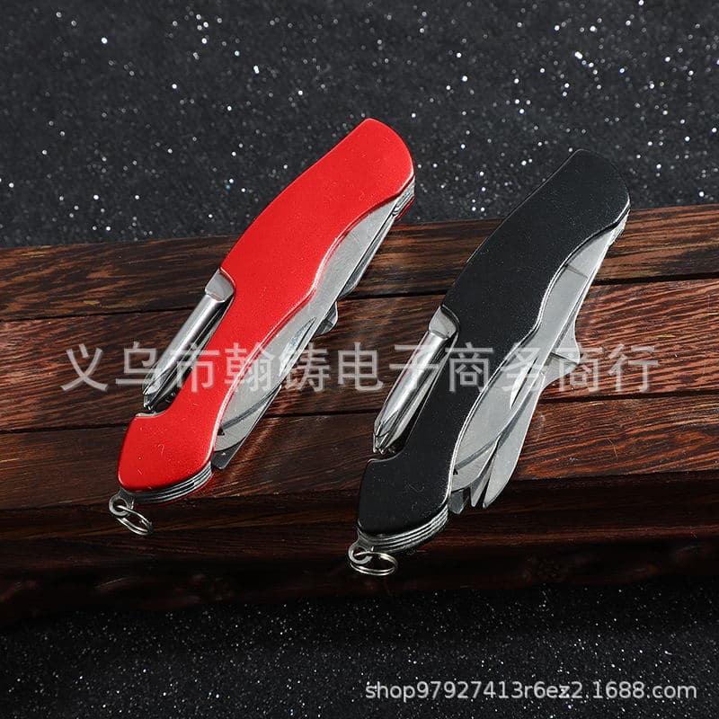 Factory Direct Swiss Army Knife Function Mini Aluminum Handle Folding Stainless Steel Portable Outdoor Fruit Knife