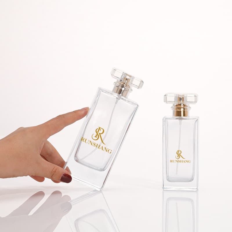 Manufacturer sells ready-made rectangular thick-bottomed perfume bottles with multiple capacities and various perfume bottles