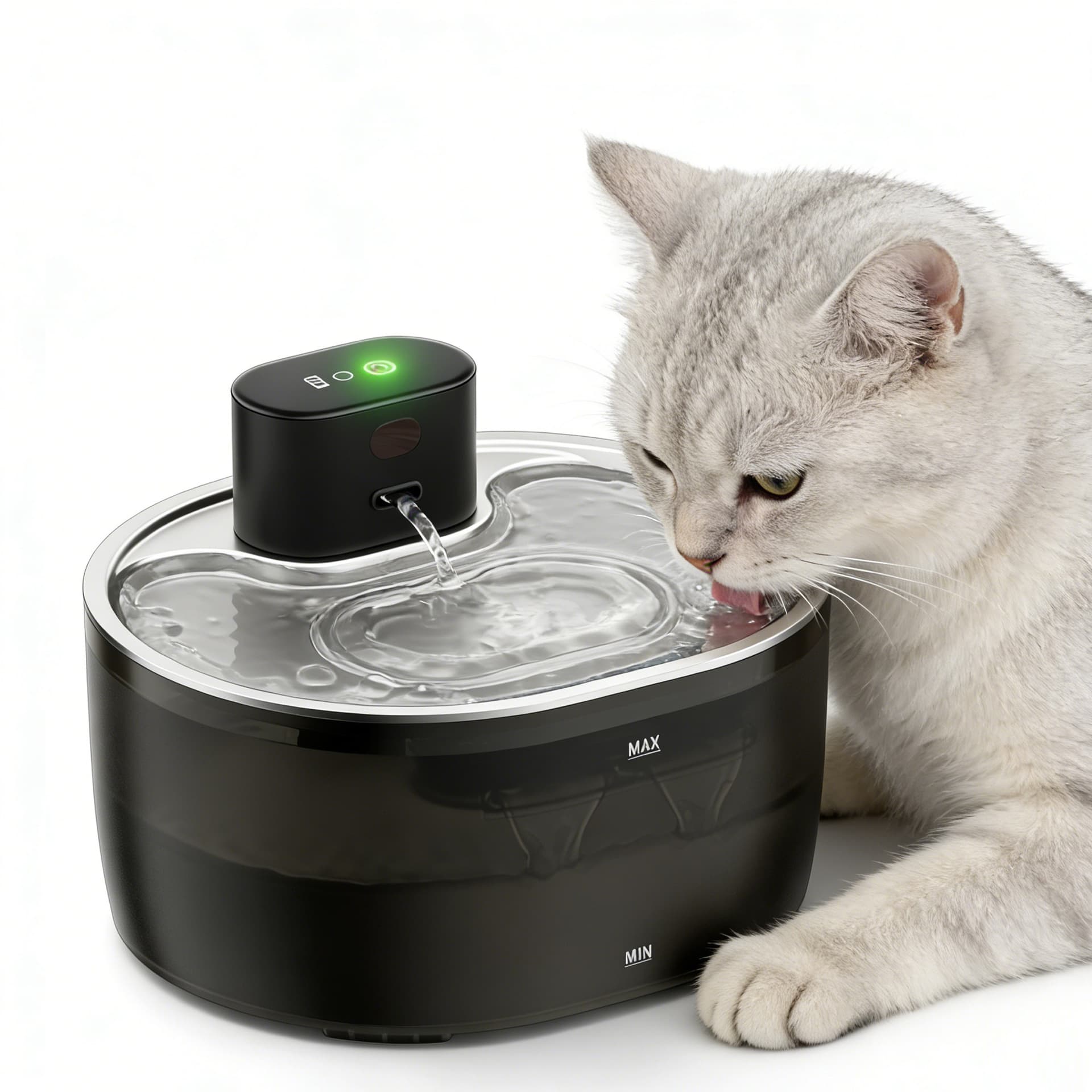 Amazon New Pet Water Fountain Smart Rechargeable Cat Water Dispenser Automatic Circulating Fountain Pet Supplies Factory