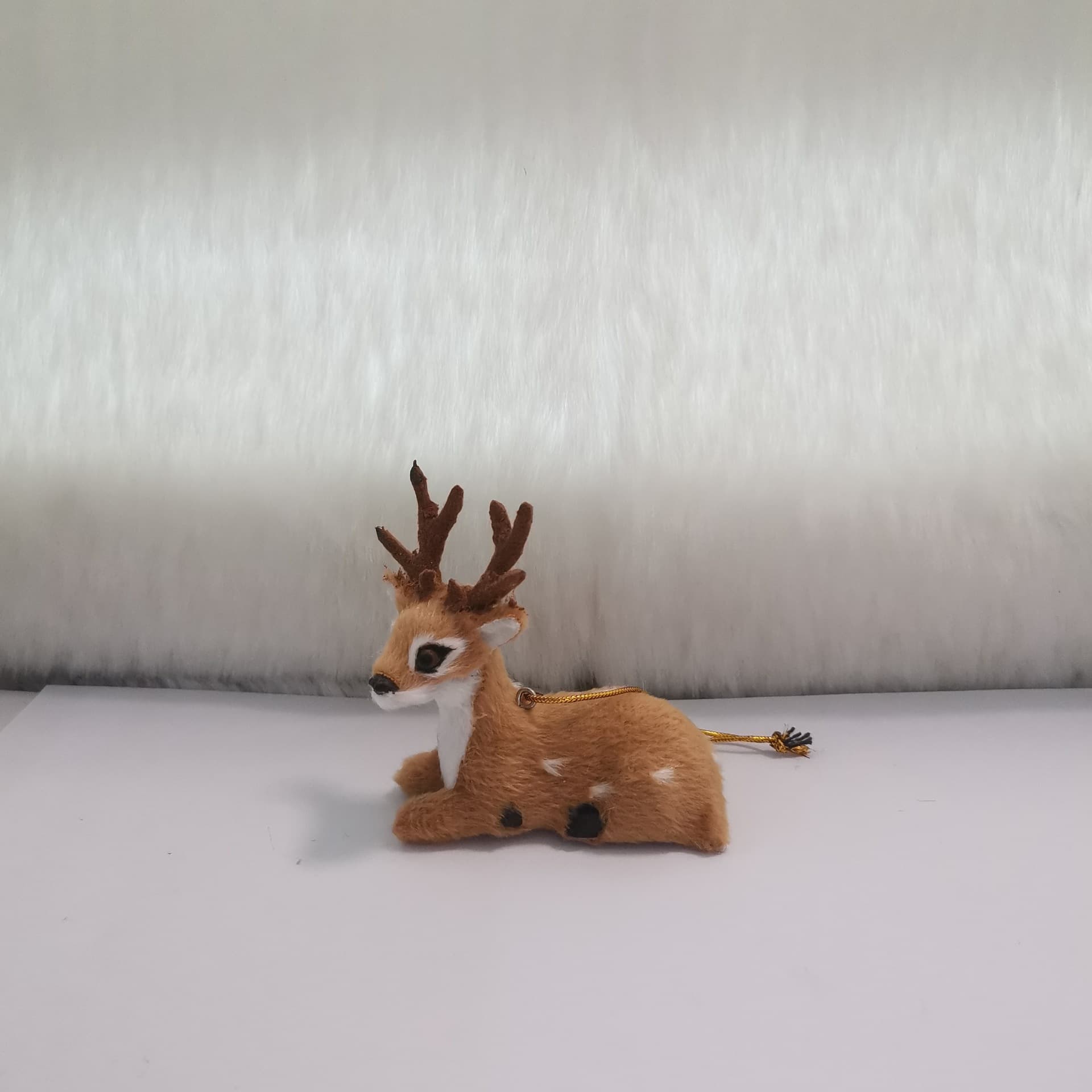 In-stock Simulated Fur Animal Deer Pendant Desktop Window Display Festival Gifts Christmas Decoration Pendants