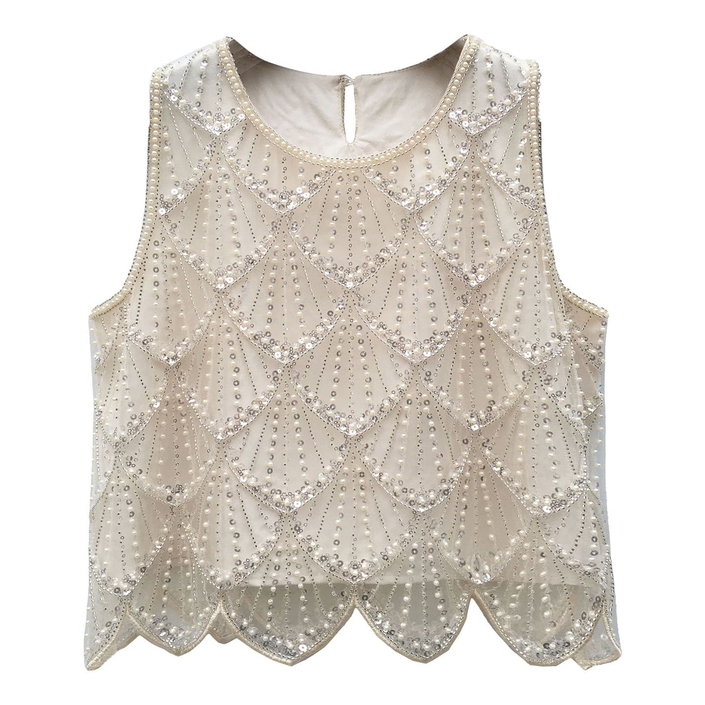 Small 2025 summer new style high-end light luxury heavy industry beaded sequin pearl sleeveless vest fashionable vest for women