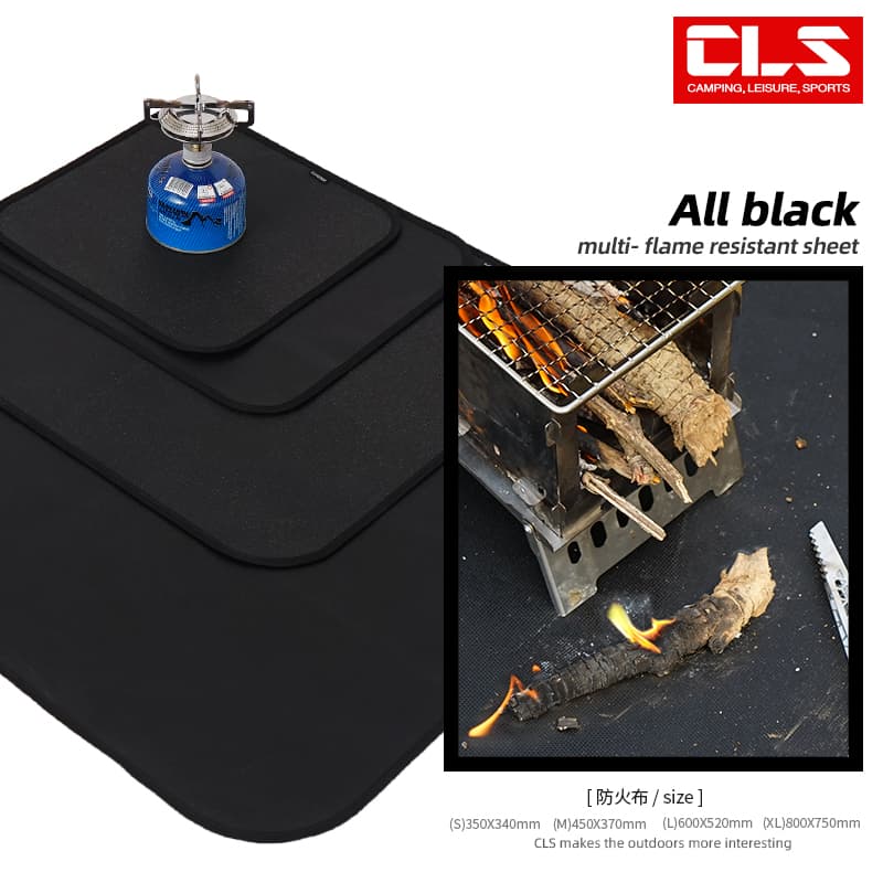 Outdoor camping silicone fireproof cloth picnic barbecue heat insulation pad flame retardant cloth high-temperature resistant fire blanket glass fiber cloth