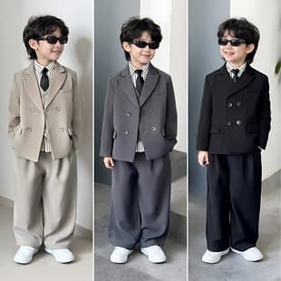 Boys Spring Autumn Handsome 2025 Suit Blazer Flower Boy Birthday Suit Host Piano Performance Student