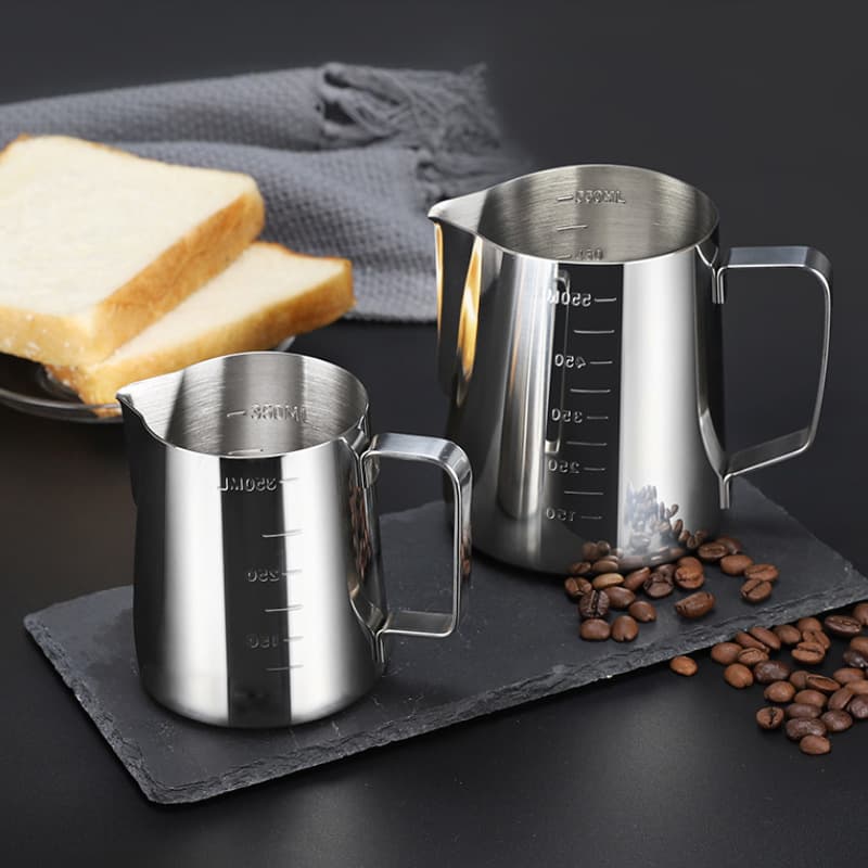 Thickened 304 Stainless Steel Coffee Latte Art Cup with Scale Milk Frothing Pitcher Tool Coffee Cup for Latte Art and Milk Frothing Cross-Border