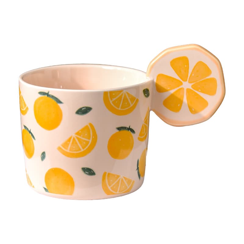Fruit Ceramic Mug Creative Water Cup Milk Coffee Cup Couple Cute Juice Cup High Appearance Home Use