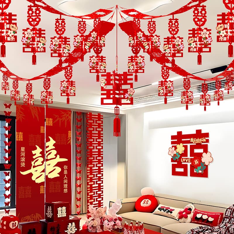 Xi Zi La Hua Wedding Room Layout suit New House Living Room Ceiling Decoration Man Woman Wedding Bedroom Room