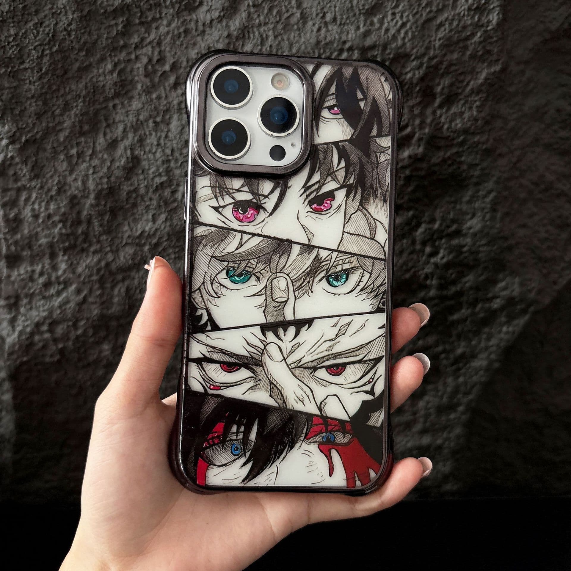 Jujutsu Kaisen Anime Eyes Case for Apple iPhone 16, iPhone 17 Pro Max, Four-Corner Drop Protection, 15 Plus