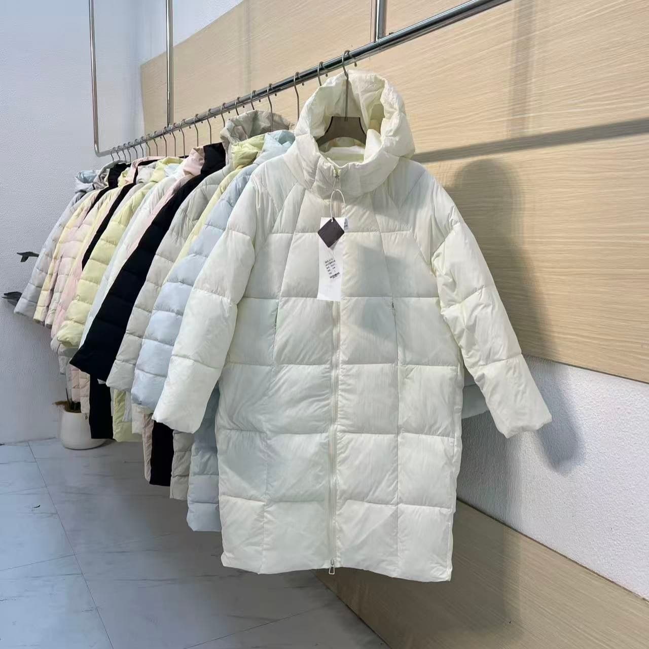 Thickened Jacket, Goose Down, Korean Style, Warm Puffer Coat, Mid-Length Down Jacket for Women, Clothing Source, Women's Wholesale, New, Knee-Length