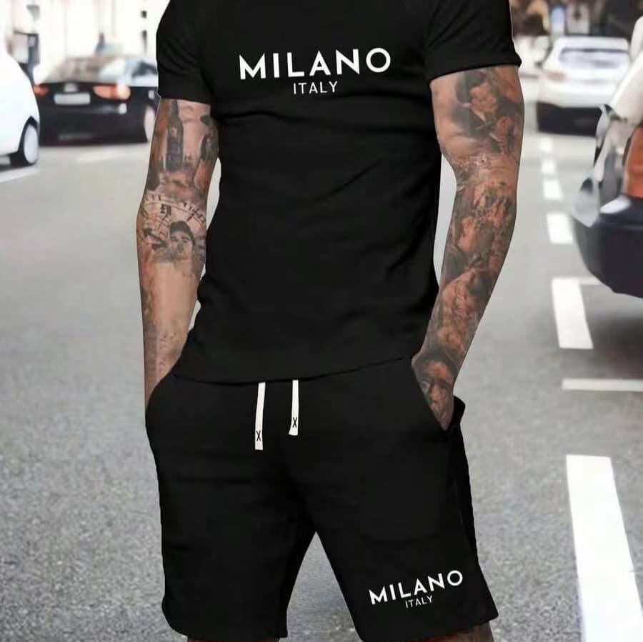 2026 Summer New European and American Cross-Border Short Sleeve Set Men's and Women's American Style Foreign Trade Streetwear T-Shirt Set TEMU In Stock