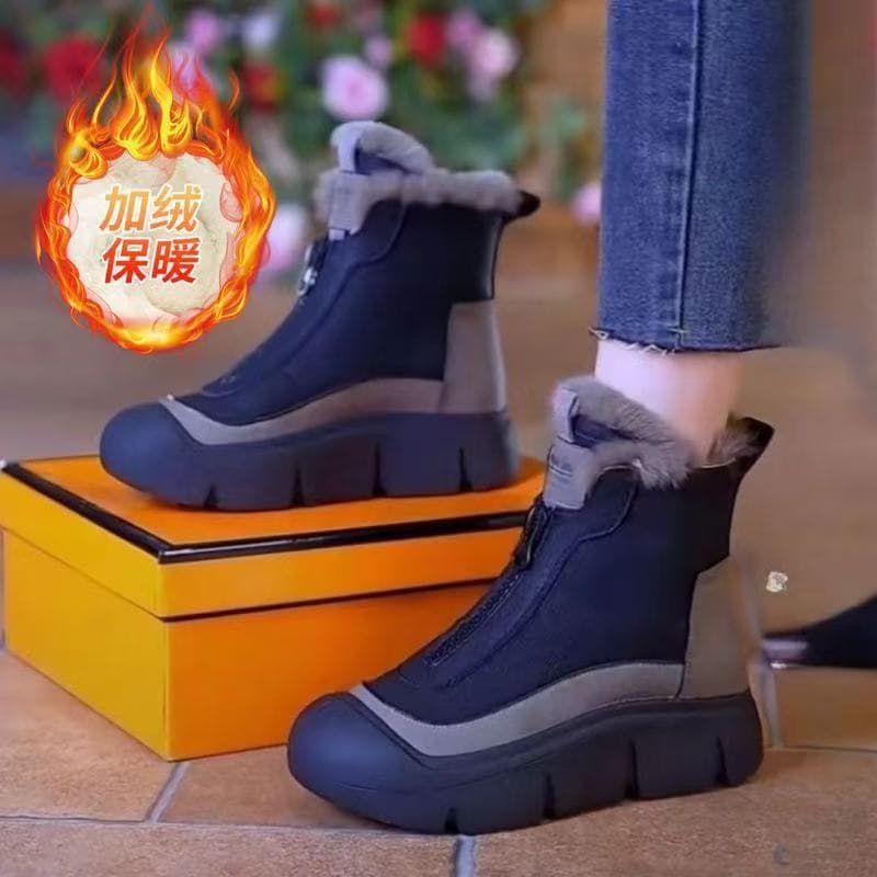 Bean Shoes Autumn Winter New Women's Cotton Shoes Korean Style Fleece Lined Women's Shoes Furry Shoes Warm Home Women's Shoes Drop Shipping