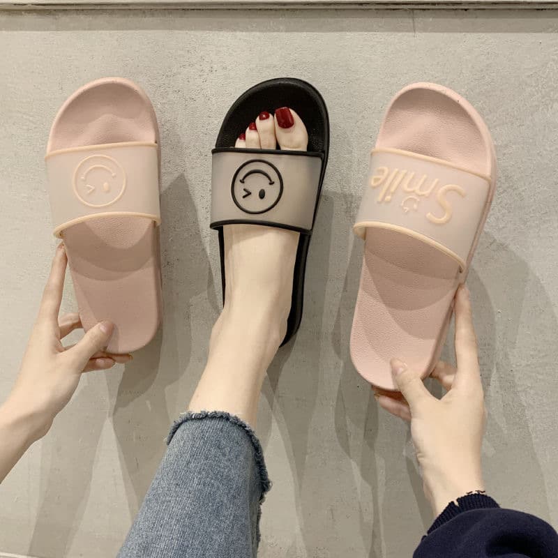 Casual Slip-On Slippers Women's Summer Outdoor Wear Hong Kong Style Home Use Fashionable Indoor Sandals PVC Comfortable Footwear