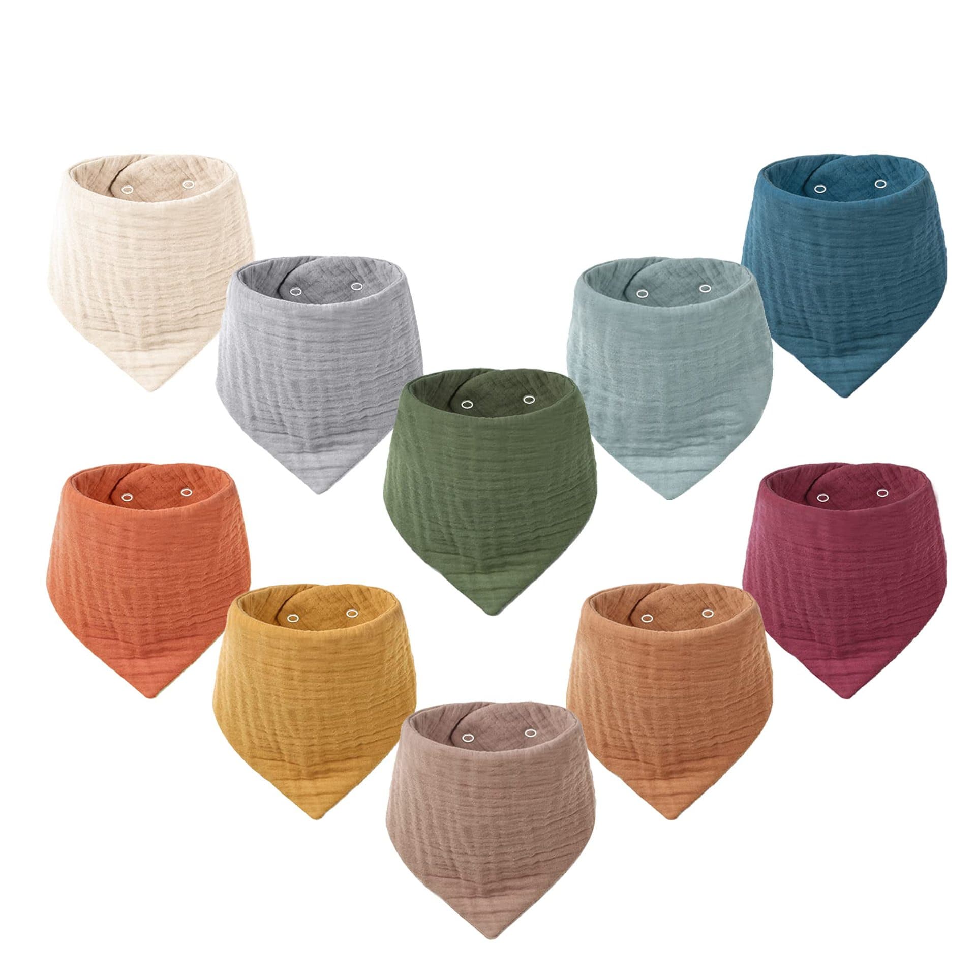 Baby Bib Bandana Drool Bib Cotton Unisex Boys Girls Solid Color Set Teething Drool