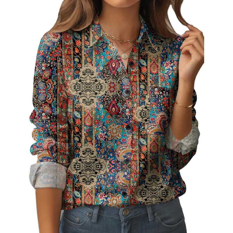 Women's Button-Down Shirt Long Sleeve Blouse Business Work Tops