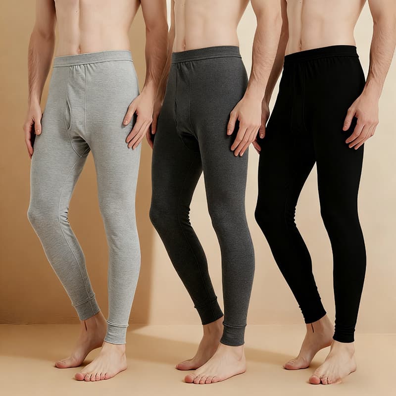 Men's Autumn/Winter Pure Cotton Thermal Underpants, Mid-High Waist, Thin, Skin-Friendly, Skin-Friendly, Inner Wear, Warm and Cotton, Wholesale and Dropshipping Available