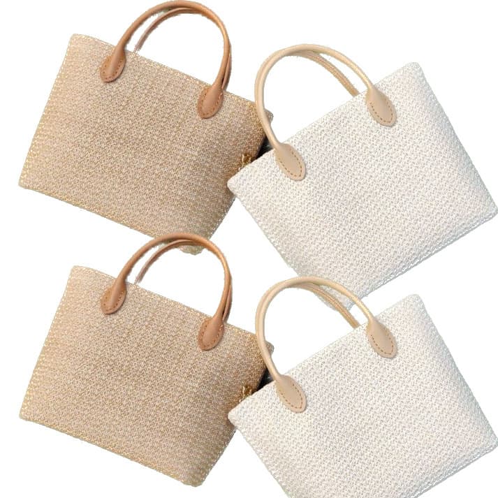 Handmade Woven Leather Bag Bottom Handle Diy Straw Weaving Bag Accessories Rolling Luggage Manufacturer Wholesale