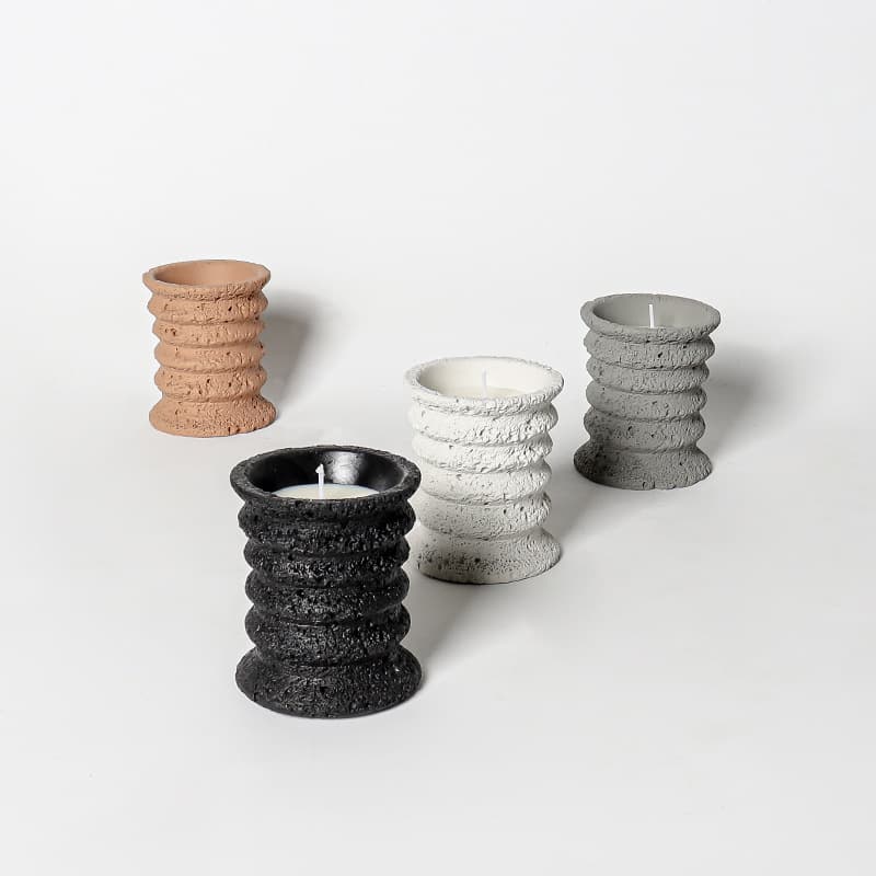 Modern simple wabi-sabi style natural travertine round scented candle cup indoor home long-lasting scented candle container