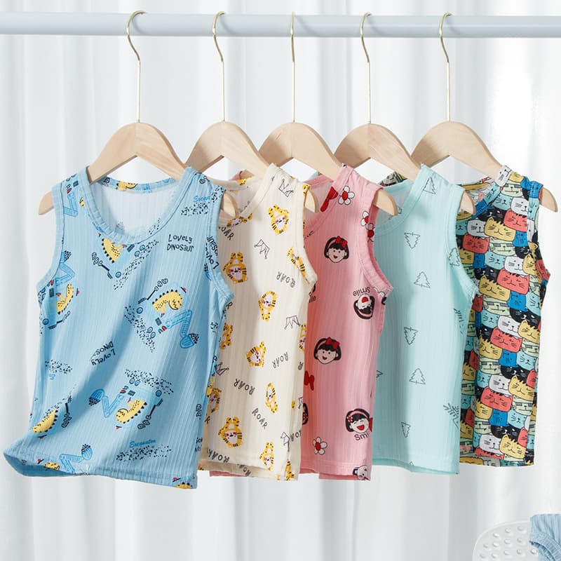 Kids Vest Summer Thin Boys Sleeveless Vest Korean Fashion Children Vest Top Girls Camisole Vest