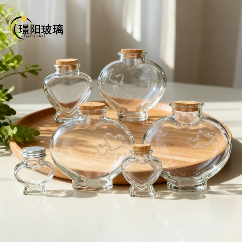 Transparent Heart Glass Ocean Bottle DIY Lucky Star Cork Glass Drift Bottle Rainbow Wish Bottle Ready for Wholesale