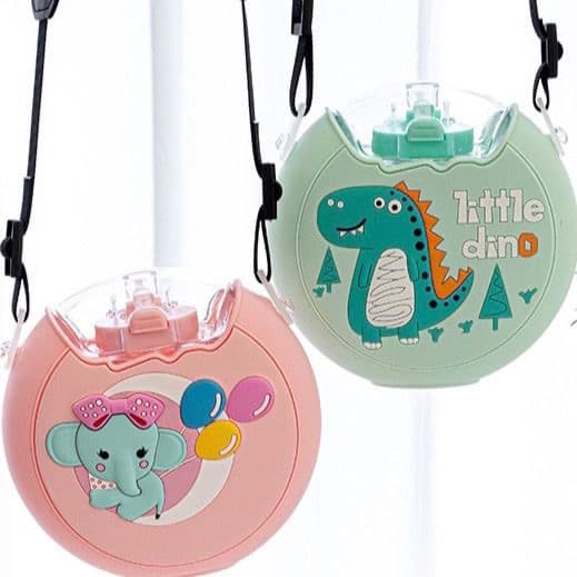 Kids Donut Water Bottle Cute Plastic Straw Cup Kindergarten Student Cartoon Colorful Trendy Water Bottle Rainbow Cup