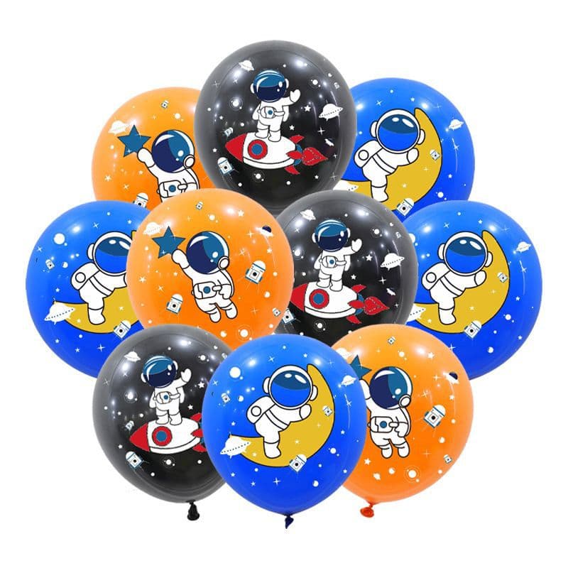 Cross-border astronaut theme balloon 12-inch children's birthday party decoration astronaut cartoon print balloon