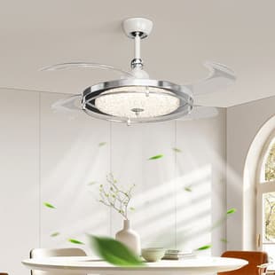 Modern Minimalist Dining Room Invisible Fan Light, Vintage Cream Style Study Quiet Ceiling Fan Light, Eye-Caring Bedroom Electric Fan Light