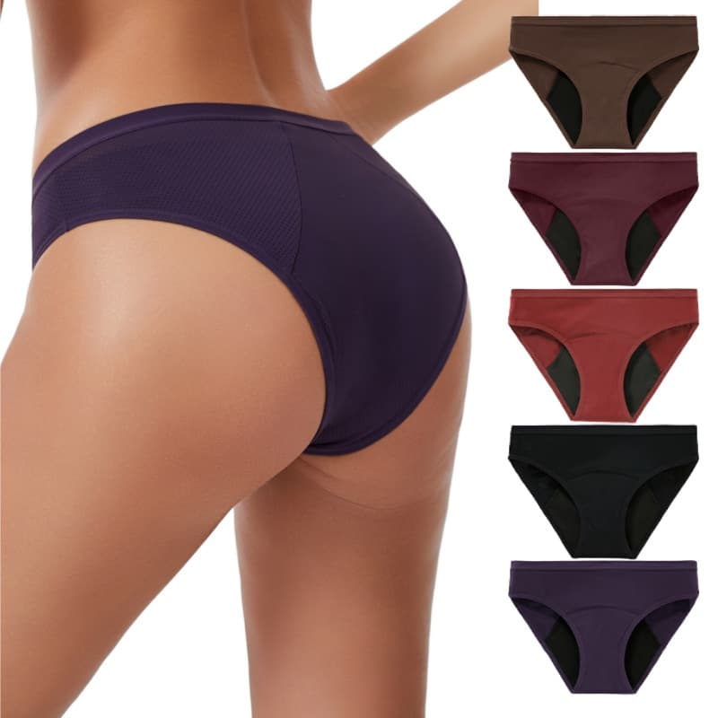 Cross-border mesh menstrual underwear for women European and American large size menstrual period menstrual pants leak-proof mid-waist women's breathable underwear foreign trade