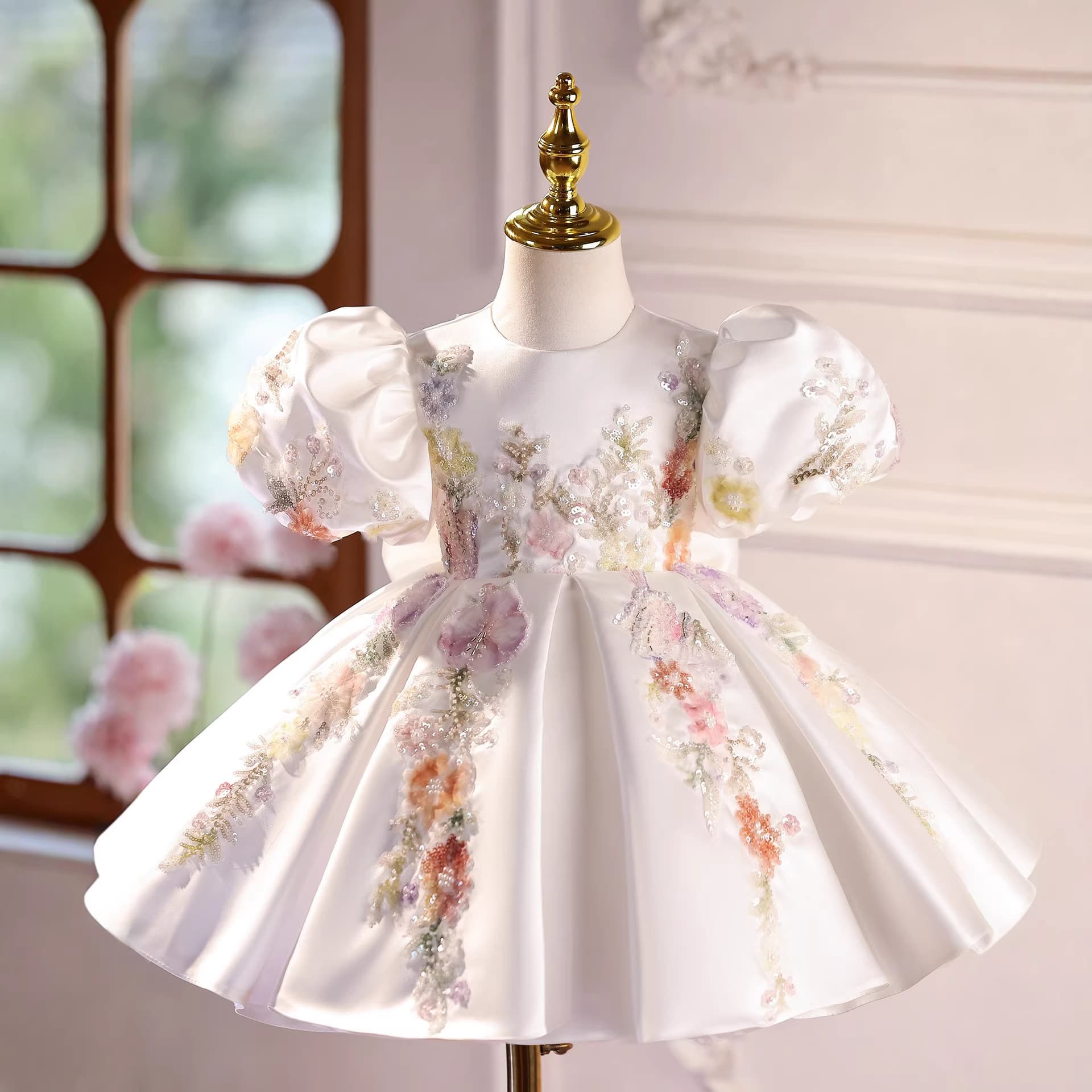 Host Dress for Girls Piano Performance Outfit Luxury Niche High-end Flower Girl Wedding Little Girl Princess Dress