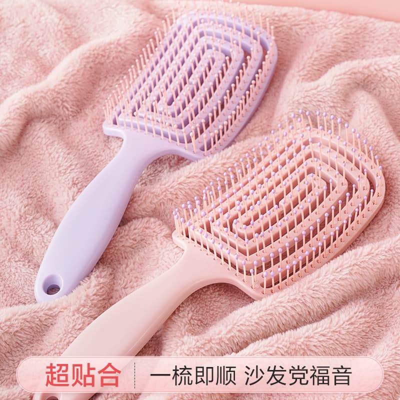 Fluffy High Crown Hair Brush for Women, Long Hair Styling, Massage Meridian Air Cushion Comb