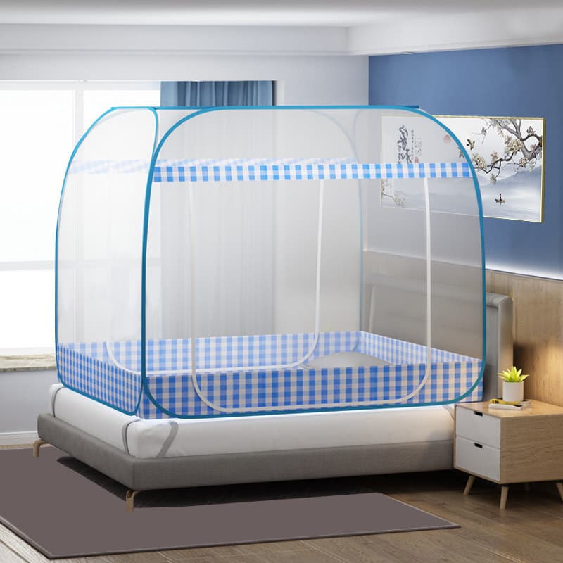 2024 New Square Top Large Space Mosquito Net Folding No Installation Home Use Anti-Mosquito Fabric Mosquito Net