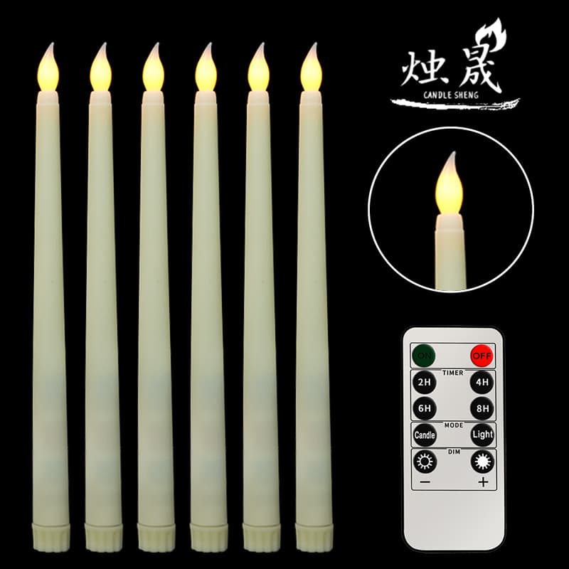 Amazon Cross-Border 10-Key Remote Control Long Stem LED Candle for Wedding Restaurant Decoration Halloween Prop